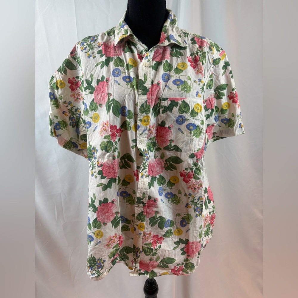 Old Navy Everyday Shirt Regular Floral Print Men's Shirt - Pink, Green, Yellow